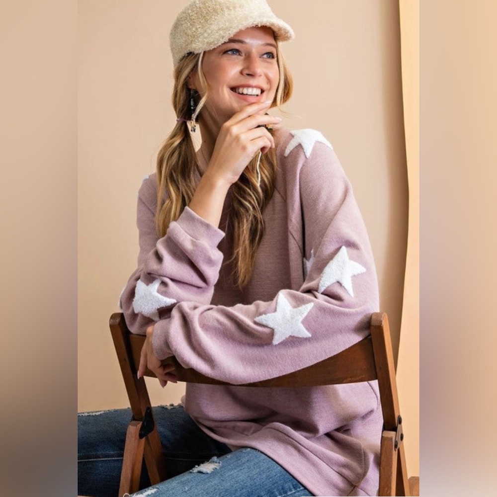 Fun top with chenille stars